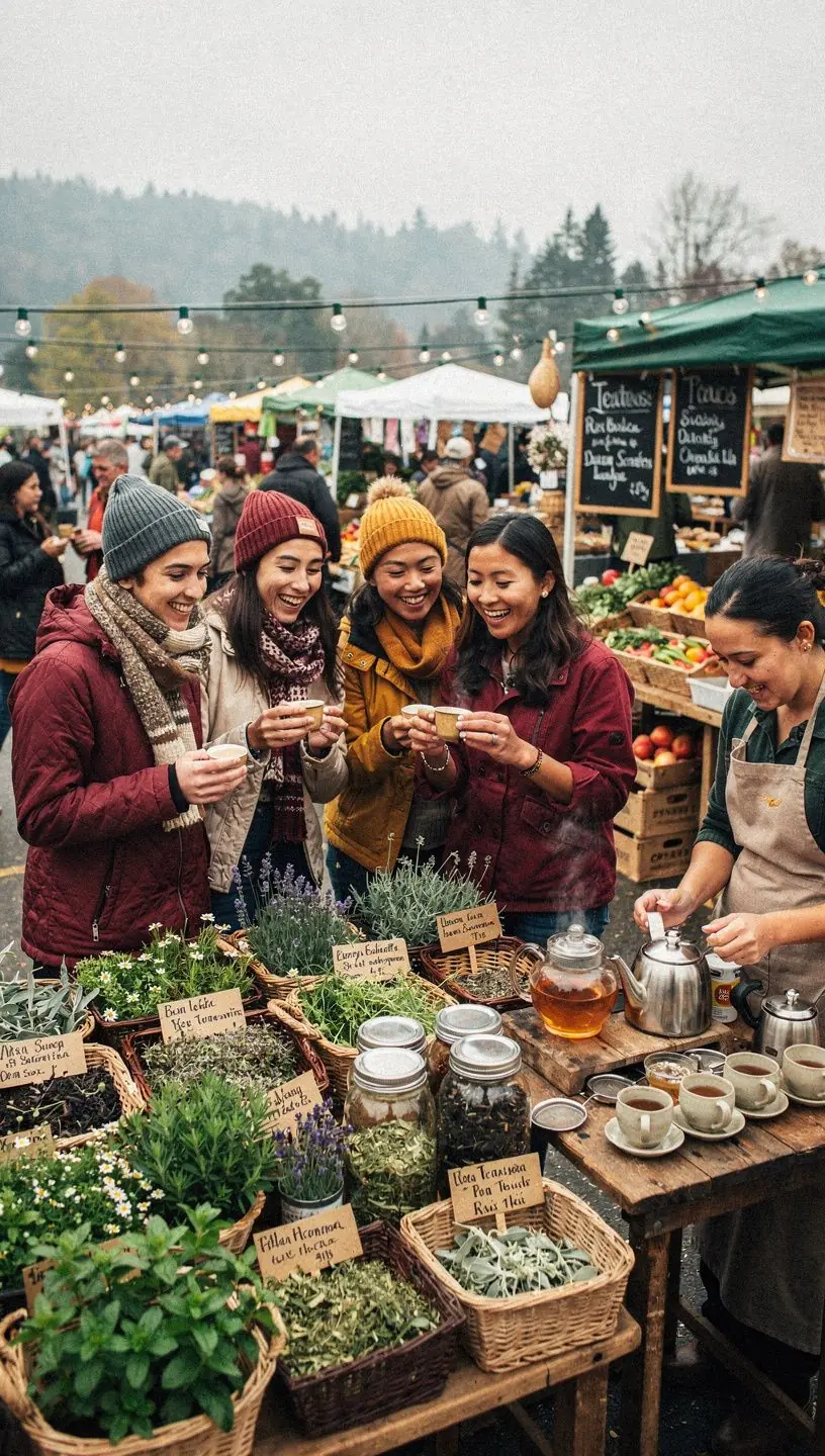 Šviesus ir jaukus namų kampelis su arbatos servizu ir minkšta pagalve.